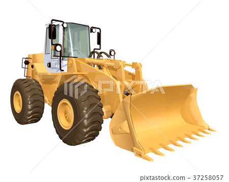Wheel loader isolated on white background 37258057