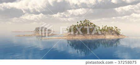 Tropical island with palms 37258075