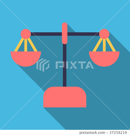 libra icon with shadow in flat style 37258219