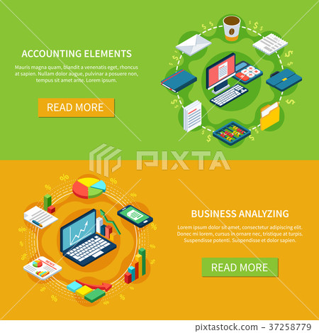 Accounting Horizontal Banners Collection 37258779