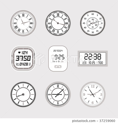 Clocks - set of modern vector isolated objects 37259060