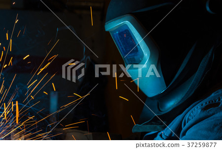 Industrial steel welder in factory technical, Industrial steel welder in factory technical, 37259877