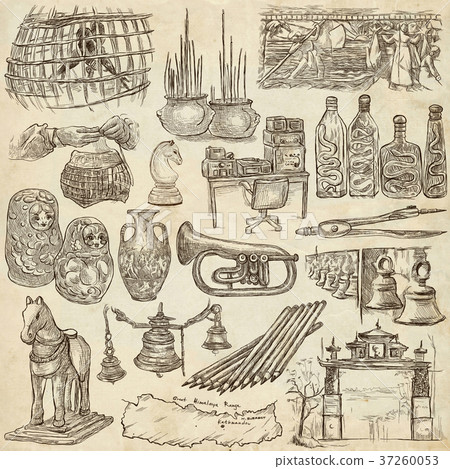 Bric a brac, objects - an hand drawn pack. 37260053