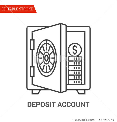 Deposit Account Icon. Thin Line Vector 37260075