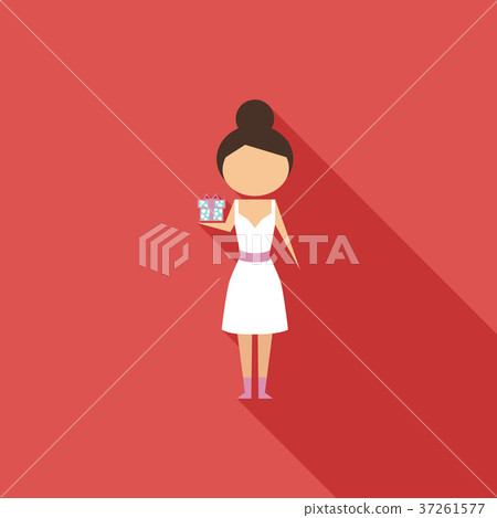 Vector illustration cartoon mother with present Vector illustration cartoon mother with present 37261577