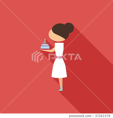 Vector illustration cartoon mother with present Vector illustration cartoon mother with present 37261578