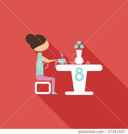 Vector illustration cartoon mother on the table 37261587
