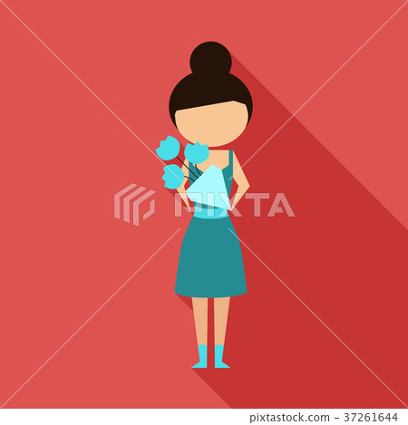 Vector illustration cartoon mother with present Vector illustration cartoon mother with present 37261644