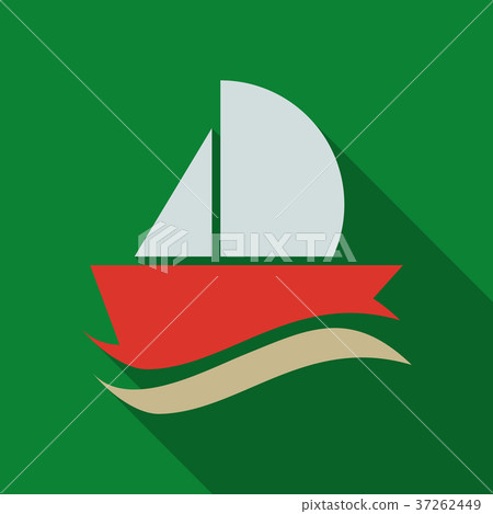 yacht vector icon in flat style with shadow 37262449