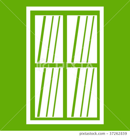 White latticed rectangle window icon green - Stock Illustration ...