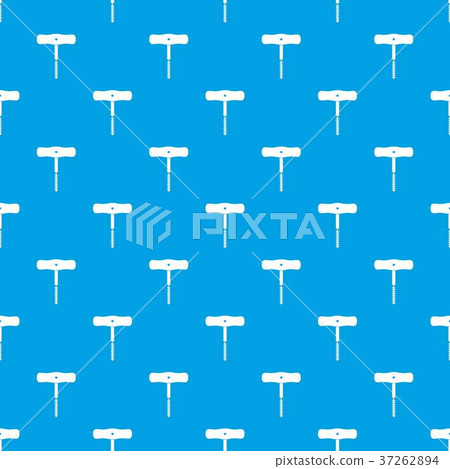 Corkscrew with a metal spiral pattern seamless blue Corkscrew with a metal spiral pattern seamless blue 37262894