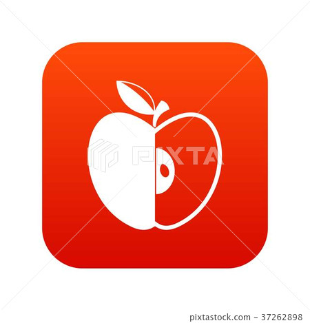 Sliced apple icon digital red Sliced apple icon digital red 37262898