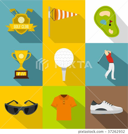 Golf icon set, flat style - Stock Illustration [37262932] - PIXTA
