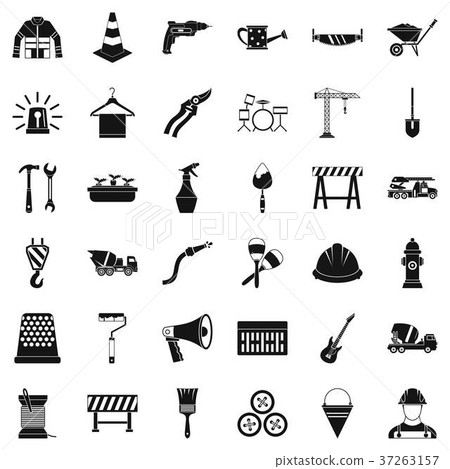 Tool icons set, simple style Tool icons set, simple style 37263157