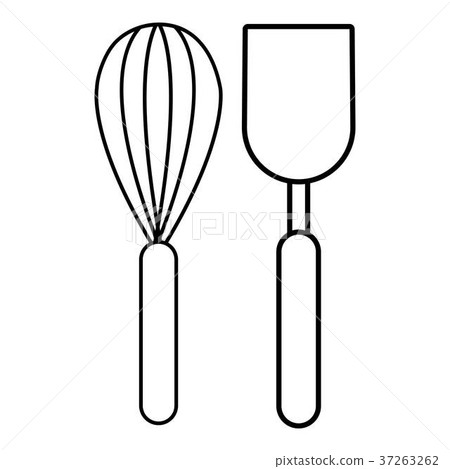Cutlery bake icon , outline style 37263262