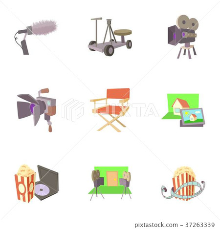 Film creation icons set, cartoon style 37263339