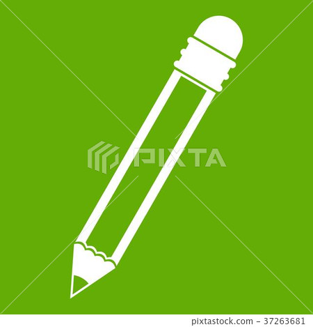 Pencil with eraser icon green 37263681