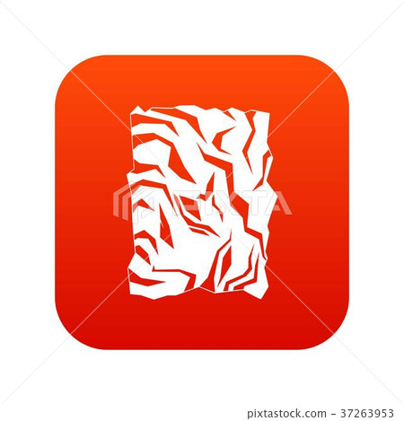 Crumpled paper icon digital red - Stock Illustration [37263953] - PIXTA
