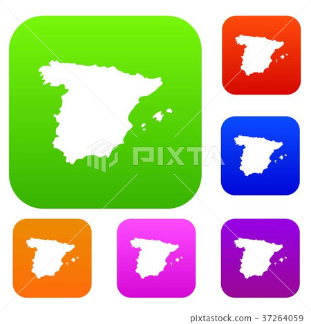 Map of Spain set collection 37264059