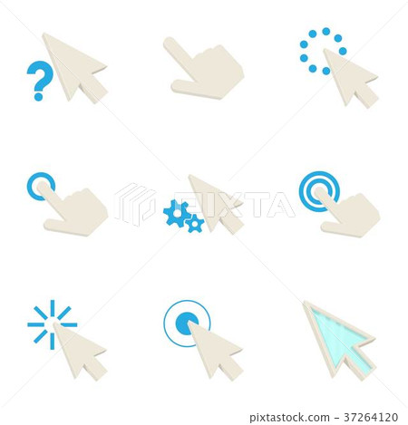 Pointer icons set, cartoon style Pointer icons set, cartoon style 37264120