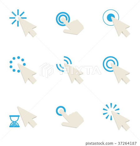 Hand cursor icons set, cartoon style 37264187