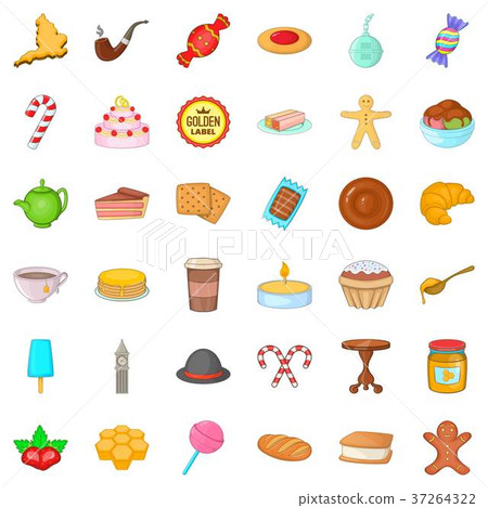 Bowl icons set, cartoon style 37264322
