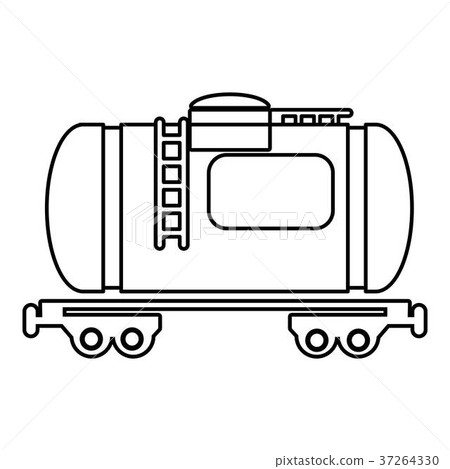 Gasoline railroad tanker icon , outline style Gasoline railroad tanker icon , outline style 37264330