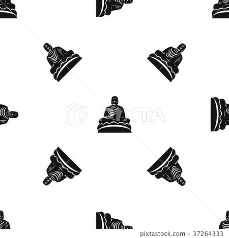 Buddha statue pattern seamless black 37264333