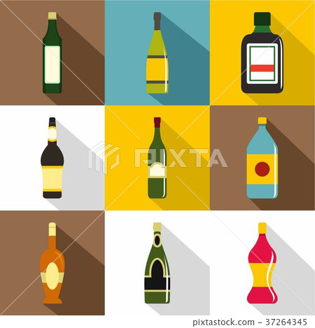 Bottle forms icon set, flat style Bottle forms icon set, flat style 37264345