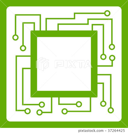 Microchip icon green Microchip icon green 37264425