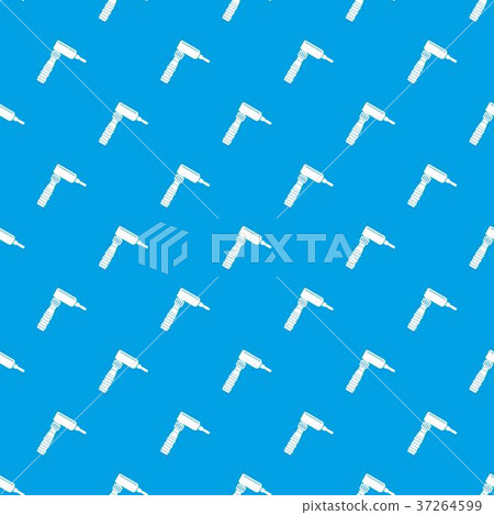 Hand draw rotary tattoo machine pattern seamless blue 37264599