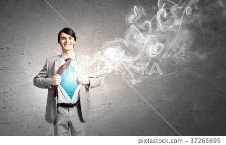 Determined super businessman 37265695
