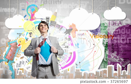 Determined super businessman 37265697