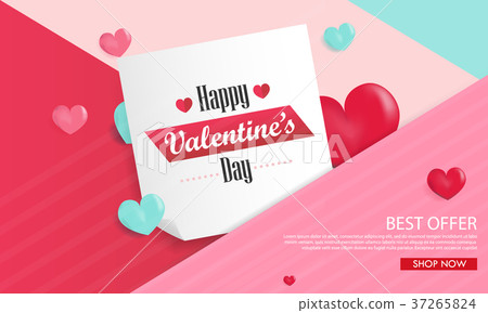 Valentines day background with balloons heart sale Valentines day background with balloons heart sale 37265824