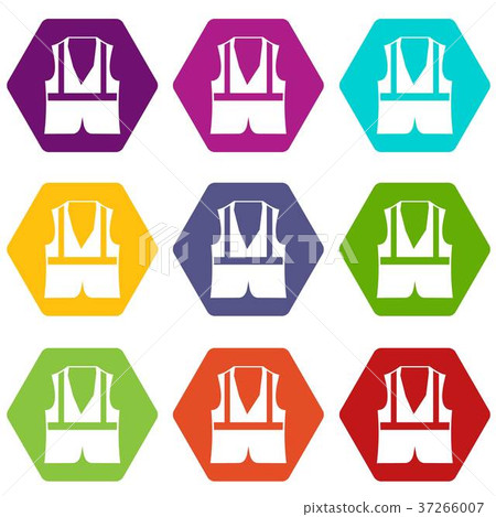 Vest icon set color hexahedron - Stock Illustration [37266007] - PIXTA