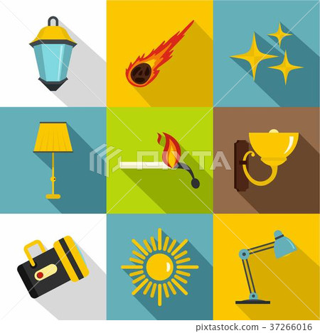 Light symbols icon set, flat style Light symbols icon set, flat style 37266016