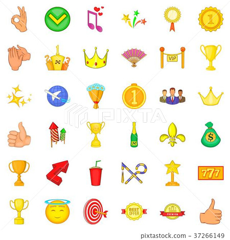 Trophy icons set, cartoon style Trophy icons set, cartoon style 37266149