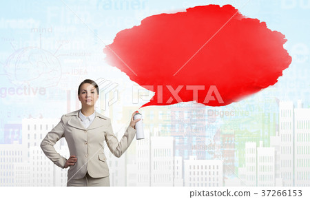 Woman with spray can Woman with spray can 37266153