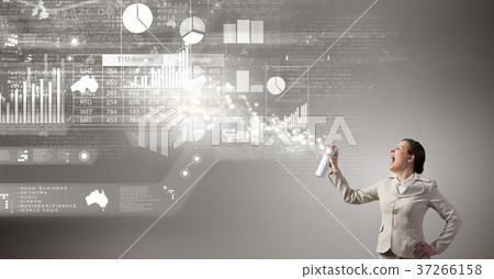 Woman spraying infographs Woman spraying infographs 37266158