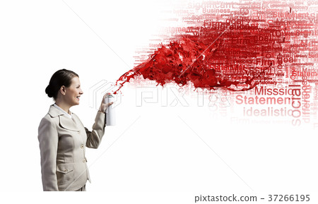 Woman with spray can 37266195