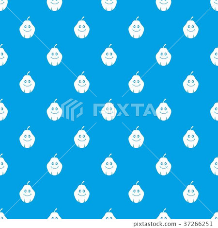 Smiling quince fruit pattern seamless blue Smiling quince fruit pattern seamless blue 37266251