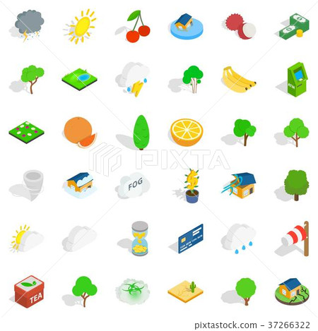 Living icons set, isometric style 37266322