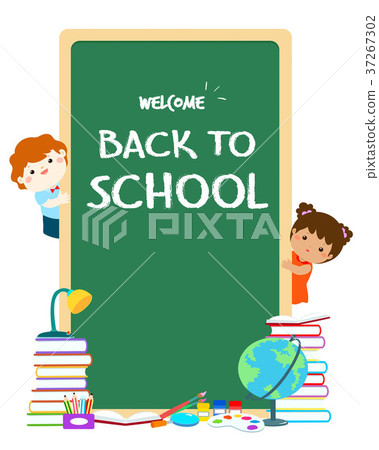 Back to school with blackboard vector illustration - Stock Illustration ...