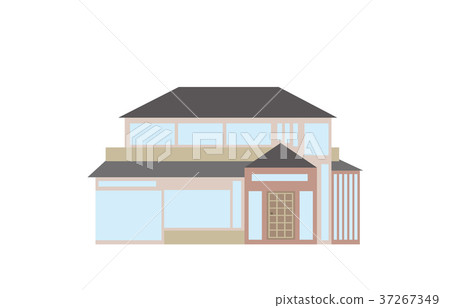 Two-story building in the city Two-story building in the city 37267349