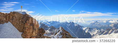 Zugspitze top of Germany panorama Alps mountain Zugspitze top of Germany panorama Alps mountain 37268220
