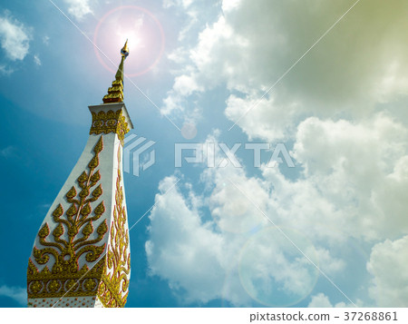 pagoda in sky and sunlight at Wat Phra That Panom 37268861