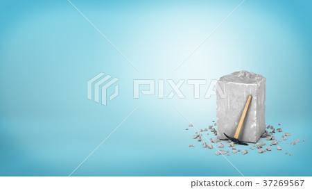 3d rendering of a large grey piece of rough grey 37269567