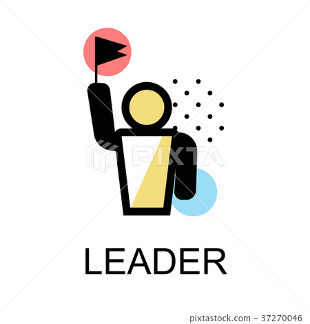 A man waving flag icon for business flat design 37270046