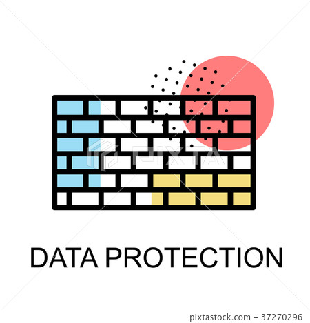 Wall icon for data protection on white background - Stock Illustration ...