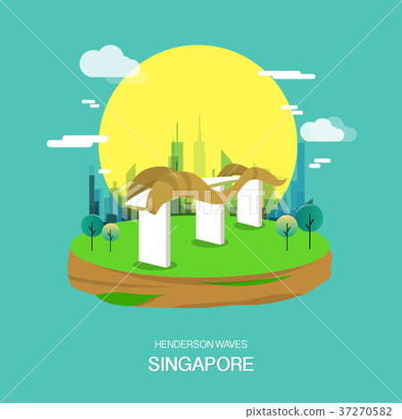 Handerson waves landmark in Singapore illustration 37270582